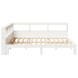 White library bed without mattress 160x200 cm solid pine wood