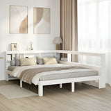 White library bed without mattress 160x200 cm solid pine wood