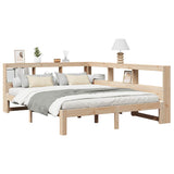 Library bed without mattress 150x200 cm solid pine wood