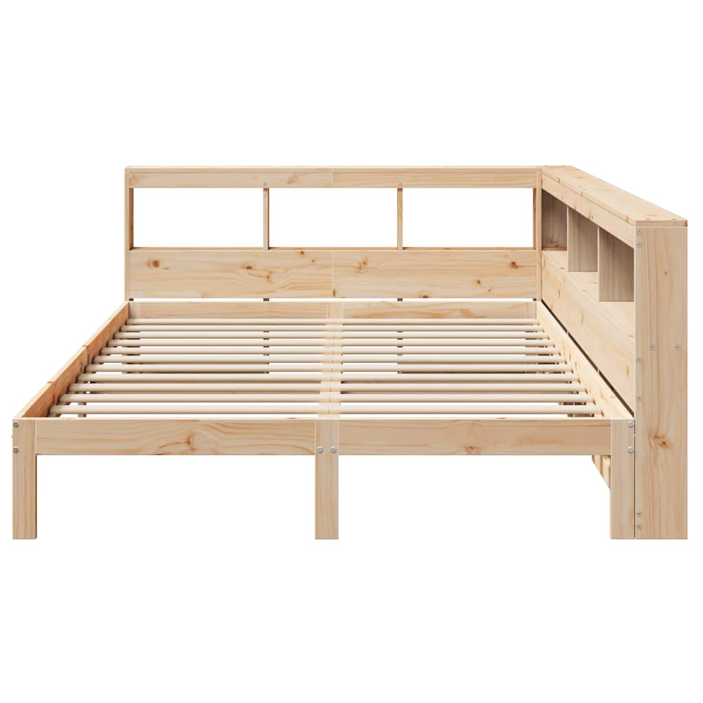 Library bed without mattress 150x200 cm solid pine wood