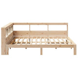 Library bed without mattress 150x200 cm solid pine wood