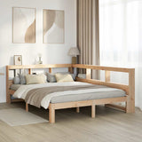 Library bed without mattress 150x200 cm solid pine wood