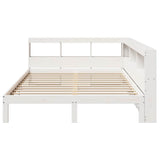 Lit bibliothèque sans matelas blanc 140x200 cm bois pin massif