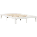 Lit bibliothèque sans matelas blanc 120x200 cm bois pin massif