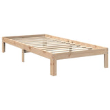 Lit bibliothèque sans matelas 90x200 cm bois de pin massif