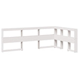 Lit bibliothèque sans matelas blanc 140x190 cm bois pin massif