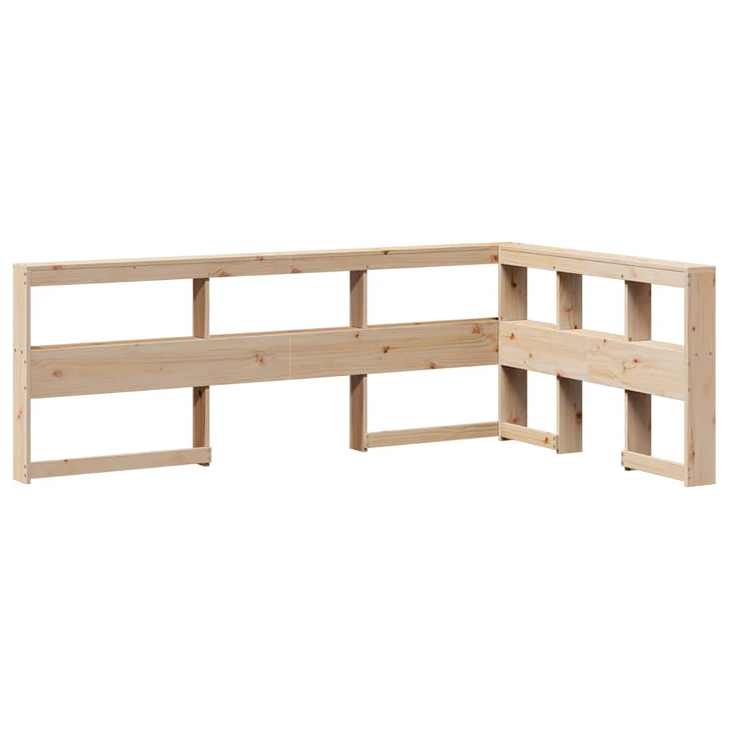 Lit bibliothèque sans matelas 135x190 cm bois de pin massif