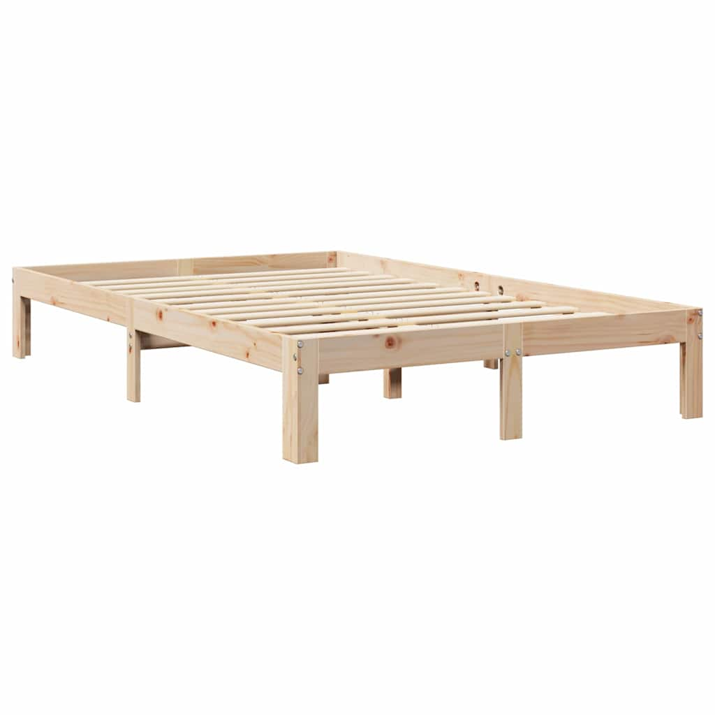 Lit bibliothèque sans matelas 135x190 cm bois de pin massif