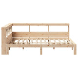 Lit bibliothèque sans matelas 135x190 cm bois de pin massif