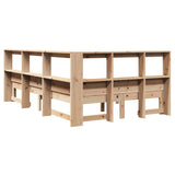 Lit bibliothèque sans matelas 135x190 cm bois de pin massif