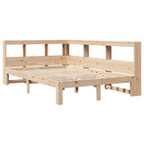 Lit bibliothèque sans matelas 120x190 cm bois de pin massif