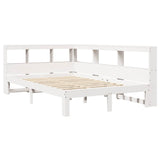 Lit bibliothèque sans matelas blanc 120x190 cm bois pin massif