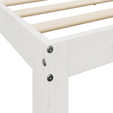 Lit bibliothèque sans matelas blanc 120x190 cm bois pin massif