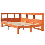 Lit bibliothèque sans matelas cire marron 120x190cm pin massif