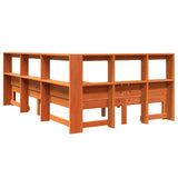 Lit bibliothèque sans matelas cire marron 120x190cm pin massif