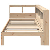 Lit bibliothèque sans matelas 90x190 cm bois de pin massif