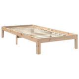 Lit bibliothèque sans matelas 90x190 cm bois de pin massif