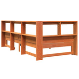 Lit bibliothèque sans matelas cire marron 90x190 cm pin massif