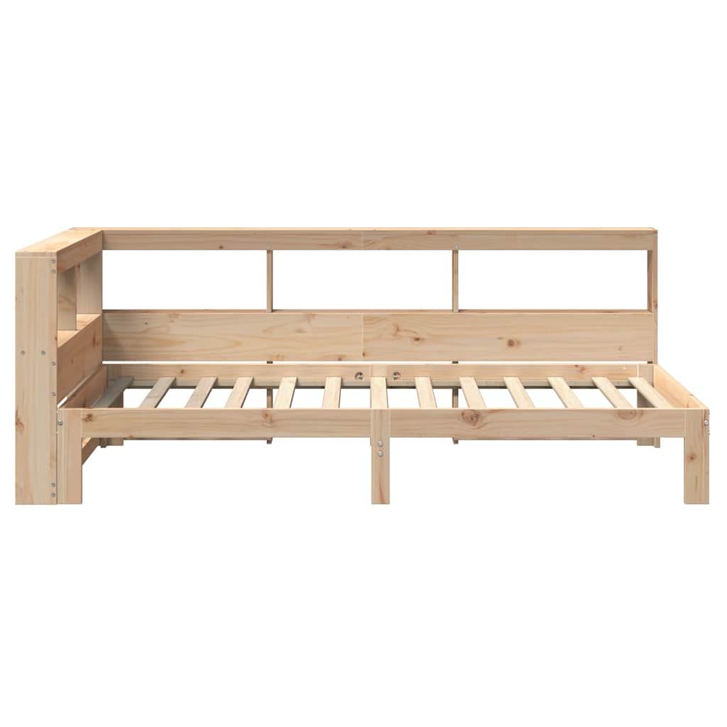 Lit bibliothèque sans matelas 75x190 cm bois de pin massif