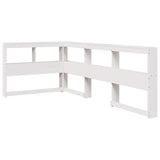 Lit bibliothèque sans matelas blanc 75x190cm bois de pin massif