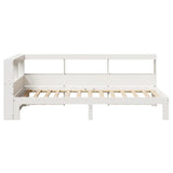 Lit bibliothèque sans matelas blanc 75x190cm bois de pin massif