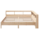 Lit bibliothèque sans matelas 200x200 cm bois massif de pin