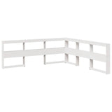 Lit bibliothèque sans matelas blanc 200x200 cm bois pin massif