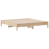 Lit bibliothèque sans matelas 180x200 cm bois massif de pin