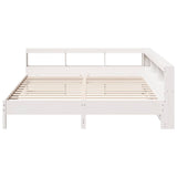 Lit bibliothèque sans matelas blanc 180x200 cm bois pin massif