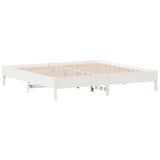 Lit bibliothèque sans matelas blanc 180x200 cm bois pin massif