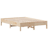 Lit bibliothèque sans matelas 160x200 cm bois massif de pin