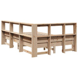 Lit bibliothèque sans matelas 160x200 cm bois massif de pin