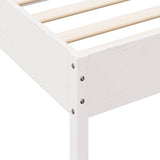 Lit bibliothèque sans matelas blanc 140x200 cm bois pin massif