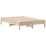 Lit bibliothèque sans matelas 120x200 cm bois de pin massif