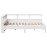 Lit bibliothèque sans matelas blanc 120x200 cm bois pin massif