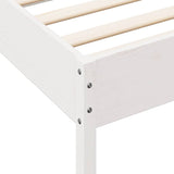 Lit bibliothèque sans matelas blanc 120x200 cm bois pin massif