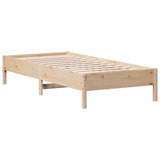 Lit bibliothèque sans matelas 100x200 cm bois massif de pin