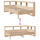 Lit bibliothèque sans matelas 100x200 cm bois massif de pin