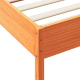 Lit bibliothèque sans matelas cire marron 90x200 cm pin massif