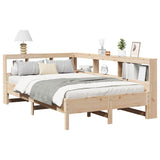 Lit bibliothèque sans matelas 135x190 cm bois de pin massif