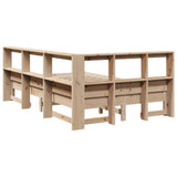 Lit bibliothèque sans matelas 135x190 cm bois de pin massif