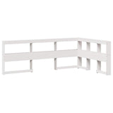 Lit bibliothèque sans matelas blanc 120x190 cm bois pin massif