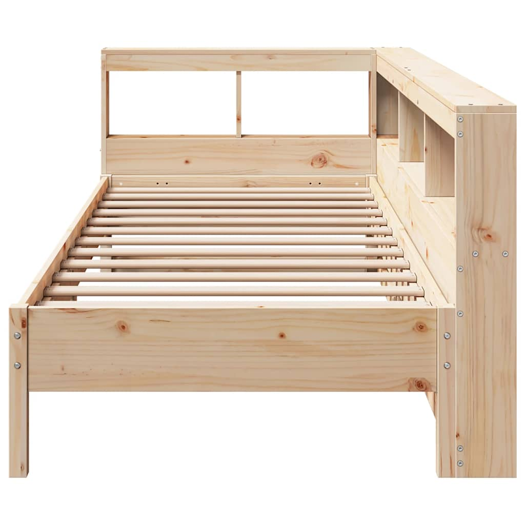 Lit bibliothèque sans matelas 75x190 cm bois de pin massif