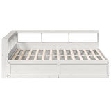 Lit bibliothèque sans matelas blanc 180x200 cm bois pin massif