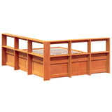 Lit bibliothèque sans matelas cire marron 160x200 cm pin massif