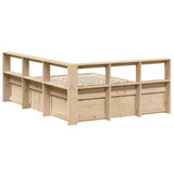 Lit bibliothèque sans matelas 150x200 cm bois massif de pin