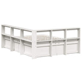 Lit bibliothèque sans matelas blanc 150x200 cm bois pin massif