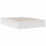 Lit bibliothèque sans matelas blanc 150x200 cm bois pin massif