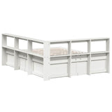 Lit bibliothèque sans matelas blanc 140x200 cm bois pin massif