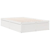 Lit bibliothèque sans matelas blanc 120x200 cm bois pin massif